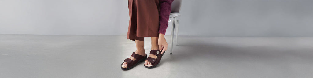 Finn Comfort Ciabatte Da Donna In Pelle Rossa – Comode, Con Soletta Rimovibile E Velcro - 5