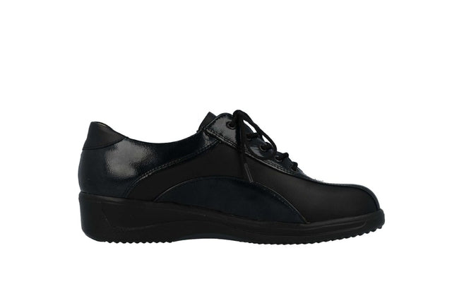 Oviedo nero/schwarz, Knautschlack/NappaSeda